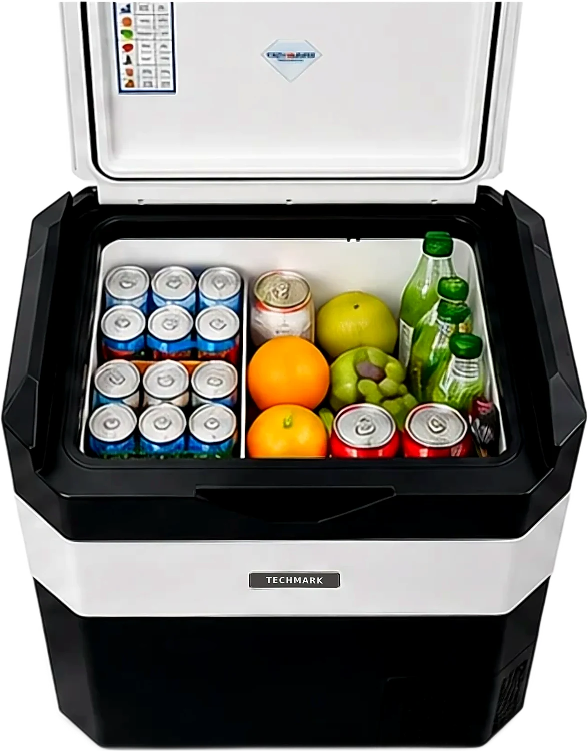 Techmark Arctiq 30 L — Lid open, loaded
